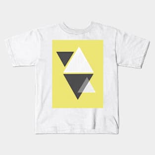 Miminalist Black and White Triangles Abstract Kids T-Shirt